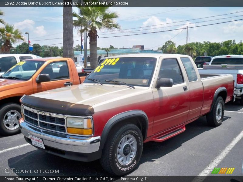 Silver Star Metallic / Saddle 1992 Dodge Dakota Sport Extended Cab