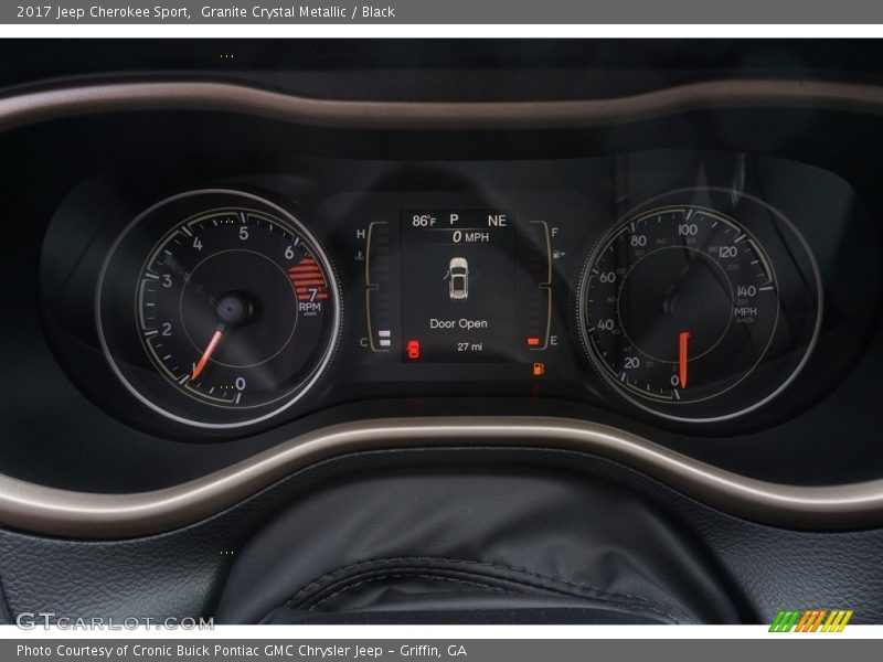 Granite Crystal Metallic / Black 2017 Jeep Cherokee Sport