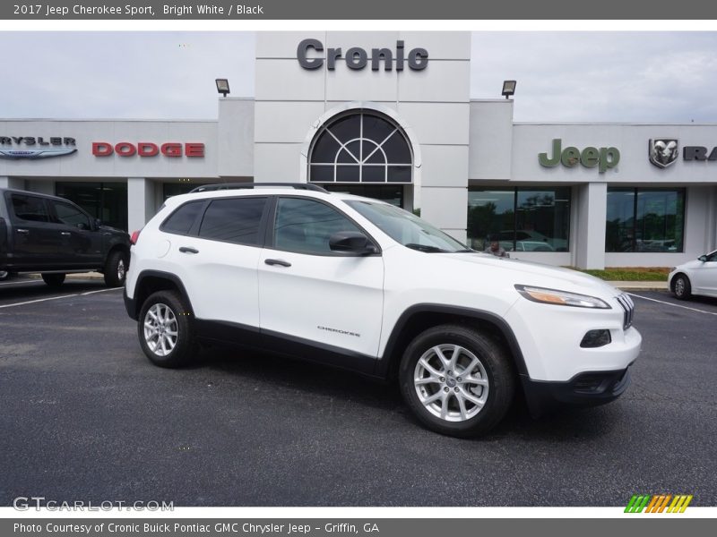 Bright White / Black 2017 Jeep Cherokee Sport