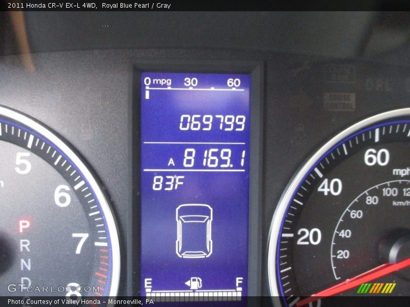 Royal Blue Pearl / Gray 2011 Honda CR-V EX-L 4WD