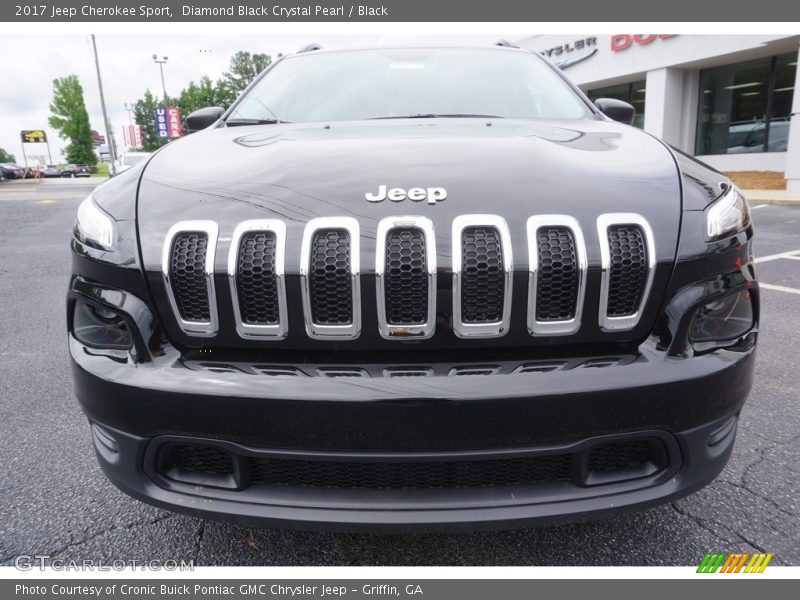 Diamond Black Crystal Pearl / Black 2017 Jeep Cherokee Sport
