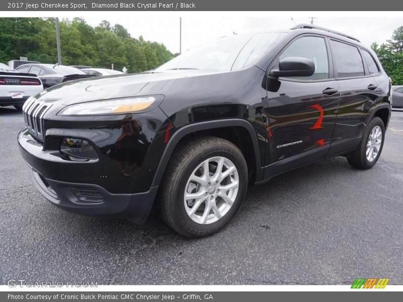 Diamond Black Crystal Pearl / Black 2017 Jeep Cherokee Sport