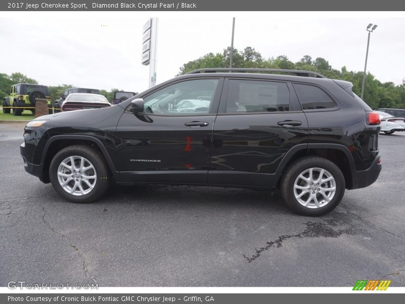 Diamond Black Crystal Pearl / Black 2017 Jeep Cherokee Sport