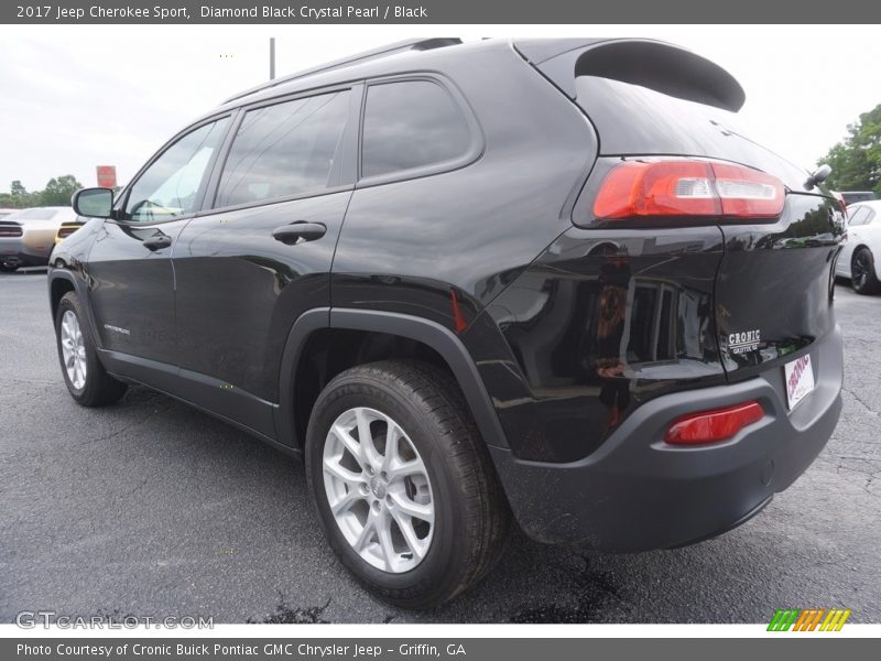 Diamond Black Crystal Pearl / Black 2017 Jeep Cherokee Sport