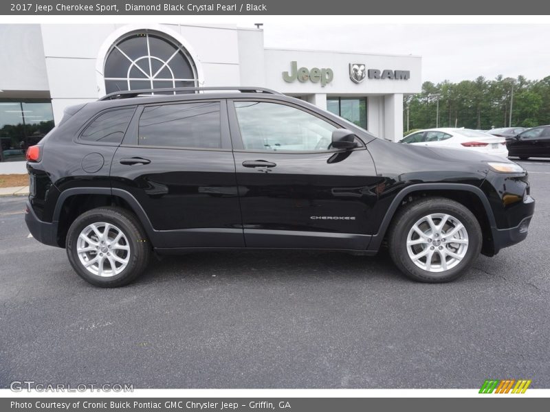 Diamond Black Crystal Pearl / Black 2017 Jeep Cherokee Sport