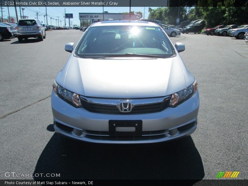 Alabaster Silver Metallic / Gray 2012 Honda Civic EX-L Sedan