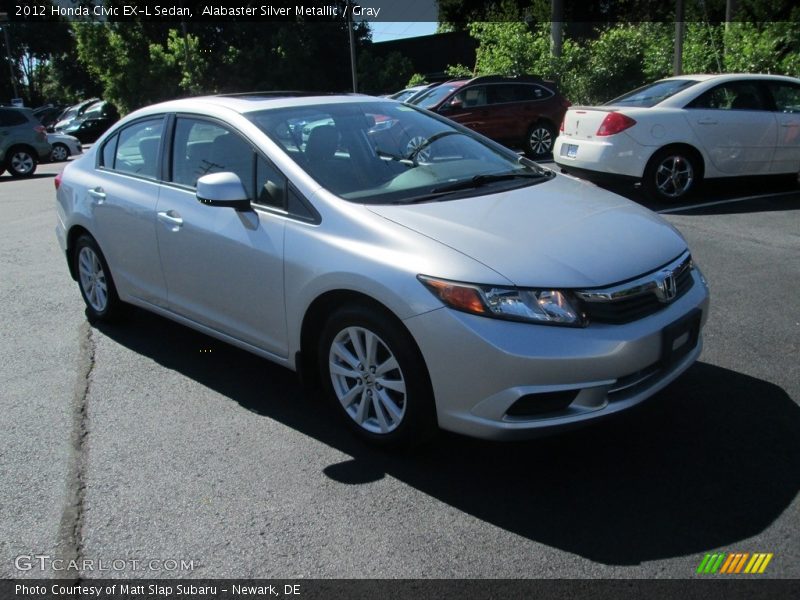 Alabaster Silver Metallic / Gray 2012 Honda Civic EX-L Sedan