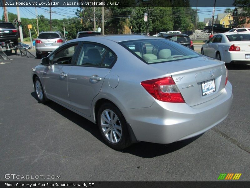 Alabaster Silver Metallic / Gray 2012 Honda Civic EX-L Sedan