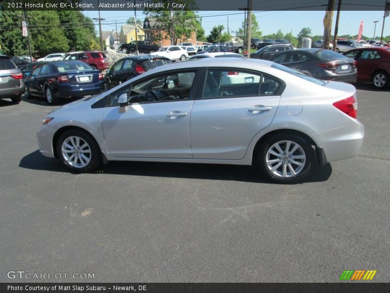 Alabaster Silver Metallic / Gray 2012 Honda Civic EX-L Sedan