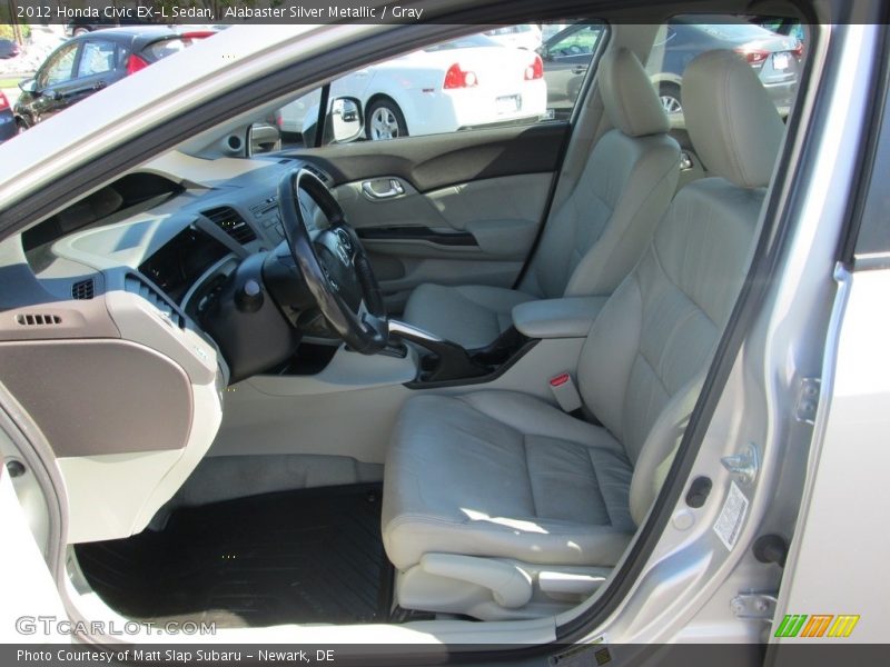 Alabaster Silver Metallic / Gray 2012 Honda Civic EX-L Sedan