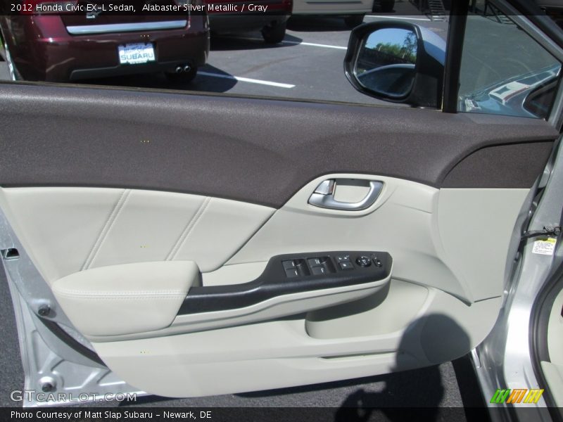 Alabaster Silver Metallic / Gray 2012 Honda Civic EX-L Sedan