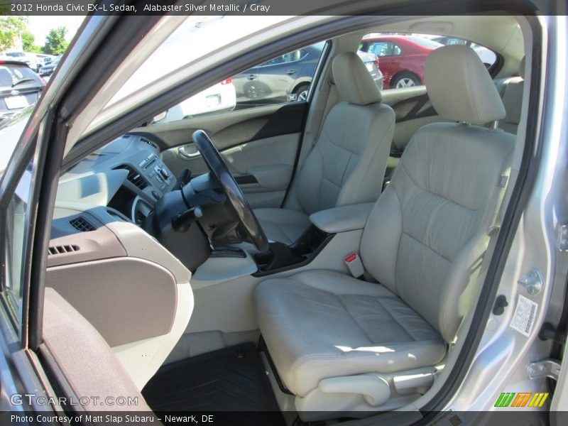 Alabaster Silver Metallic / Gray 2012 Honda Civic EX-L Sedan