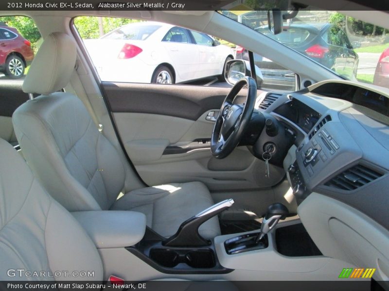 Alabaster Silver Metallic / Gray 2012 Honda Civic EX-L Sedan