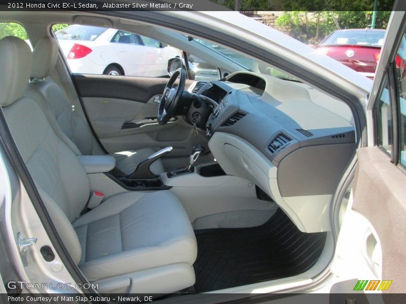 Alabaster Silver Metallic / Gray 2012 Honda Civic EX-L Sedan