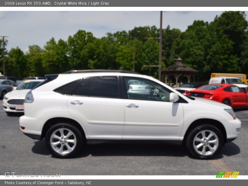 Crystal White Mica / Light Gray 2009 Lexus RX 350 AWD
