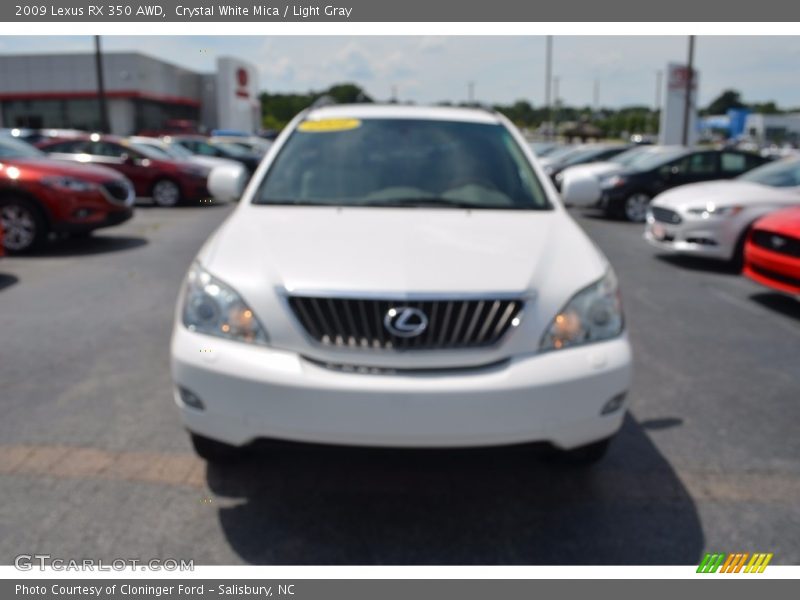 Crystal White Mica / Light Gray 2009 Lexus RX 350 AWD