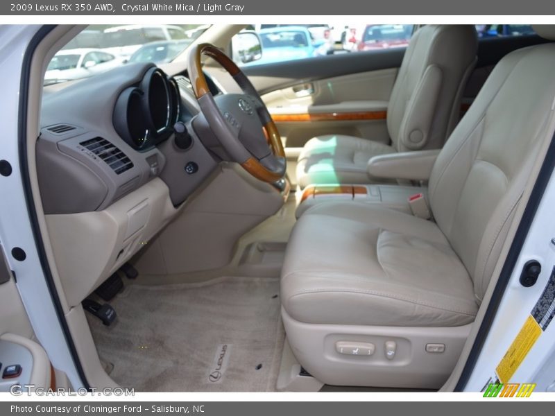 Crystal White Mica / Light Gray 2009 Lexus RX 350 AWD