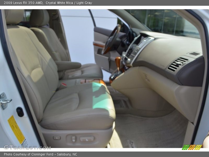 Crystal White Mica / Light Gray 2009 Lexus RX 350 AWD