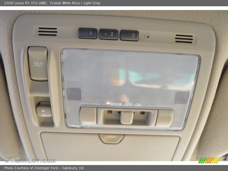 Crystal White Mica / Light Gray 2009 Lexus RX 350 AWD