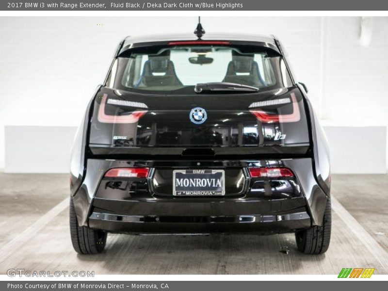 Fluid Black / Deka Dark Cloth w/Blue Highlights 2017 BMW i3 with Range Extender