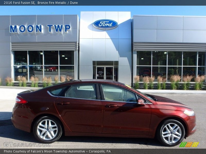 Bronze Fire Metallic / Dune 2016 Ford Fusion SE