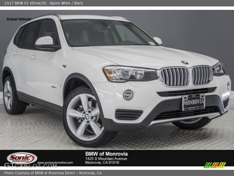 Alpine White / Black 2017 BMW X3 sDrive28i