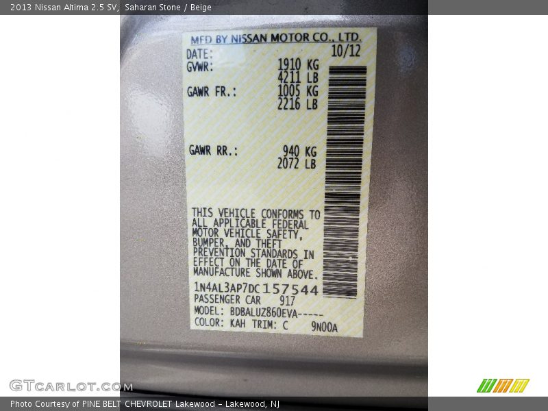 Saharan Stone / Beige 2013 Nissan Altima 2.5 SV