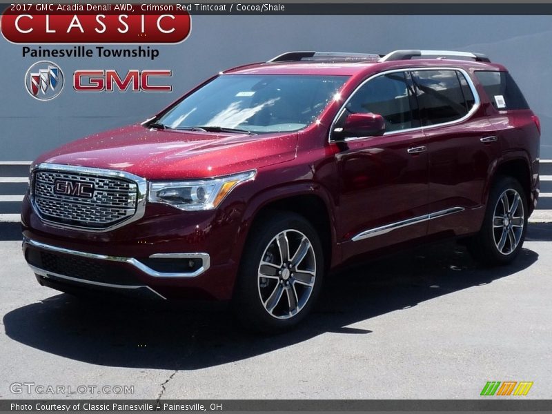 Crimson Red Tintcoat / Cocoa/Shale 2017 GMC Acadia Denali AWD