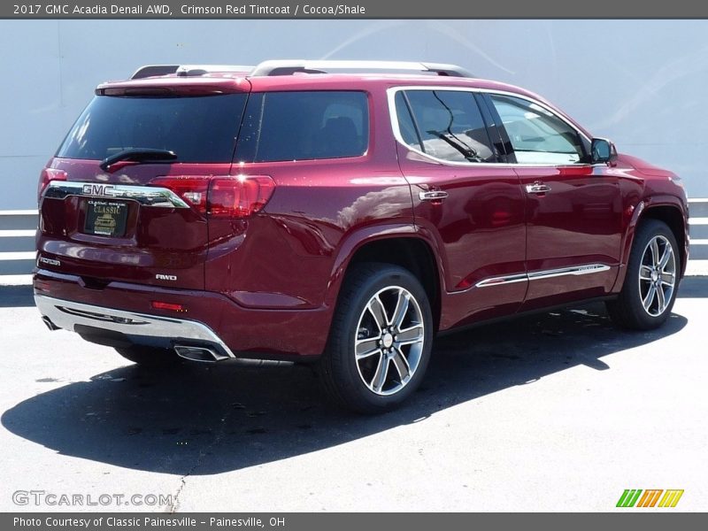 Crimson Red Tintcoat / Cocoa/Shale 2017 GMC Acadia Denali AWD