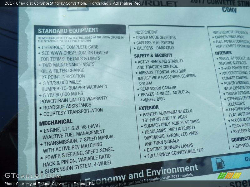 Torch Red / Adrenaline Red 2017 Chevrolet Corvette Stingray Convertible