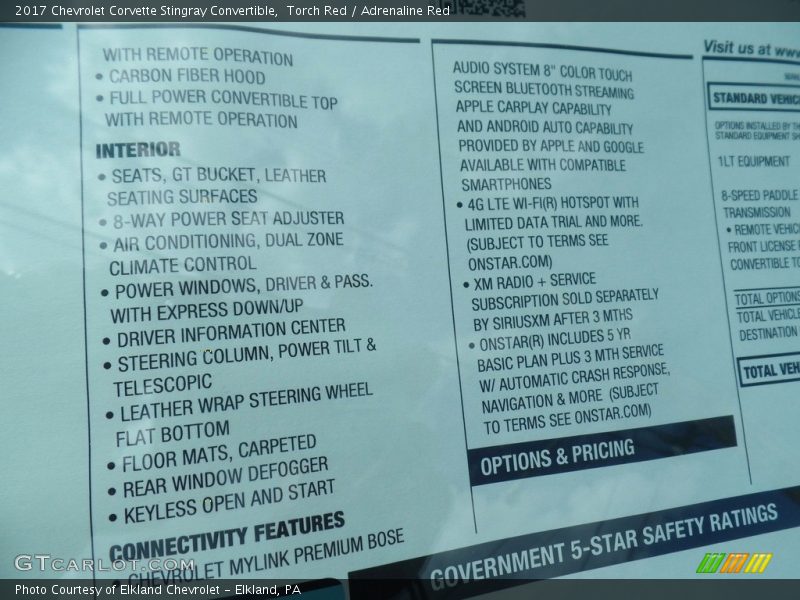 Torch Red / Adrenaline Red 2017 Chevrolet Corvette Stingray Convertible