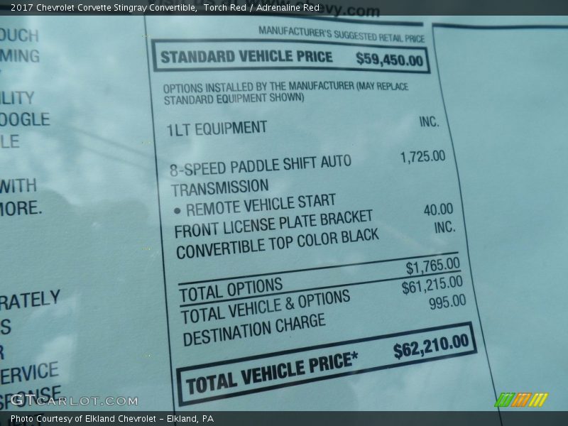 Torch Red / Adrenaline Red 2017 Chevrolet Corvette Stingray Convertible