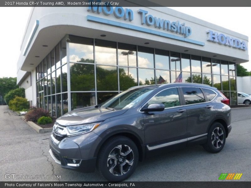 Modern Steel Metallic / Gray 2017 Honda CR-V Touring AWD