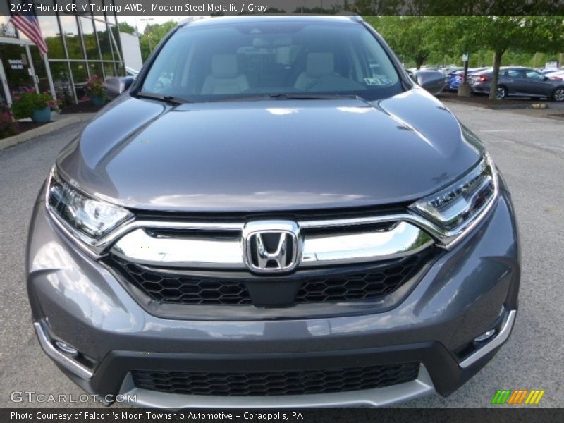 Modern Steel Metallic / Gray 2017 Honda CR-V Touring AWD