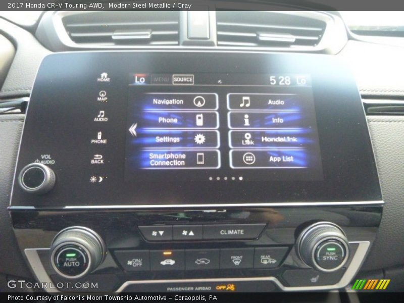 Modern Steel Metallic / Gray 2017 Honda CR-V Touring AWD
