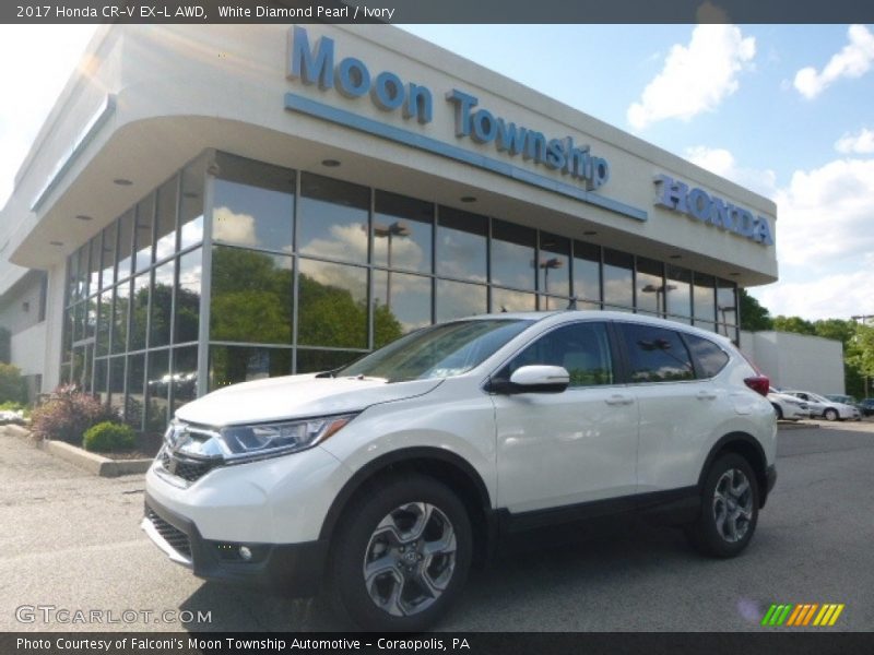 White Diamond Pearl / Ivory 2017 Honda CR-V EX-L AWD