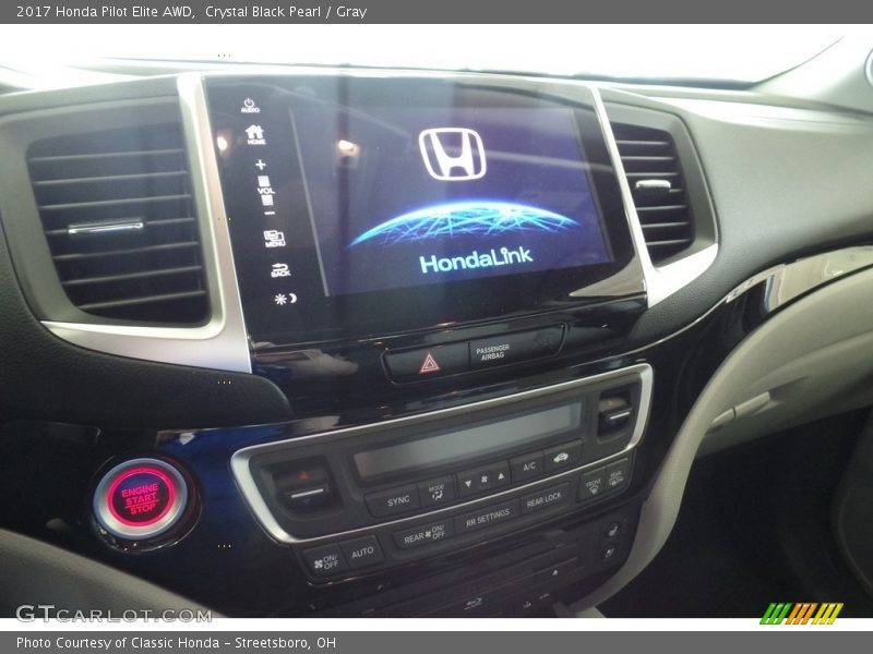 Crystal Black Pearl / Gray 2017 Honda Pilot Elite AWD