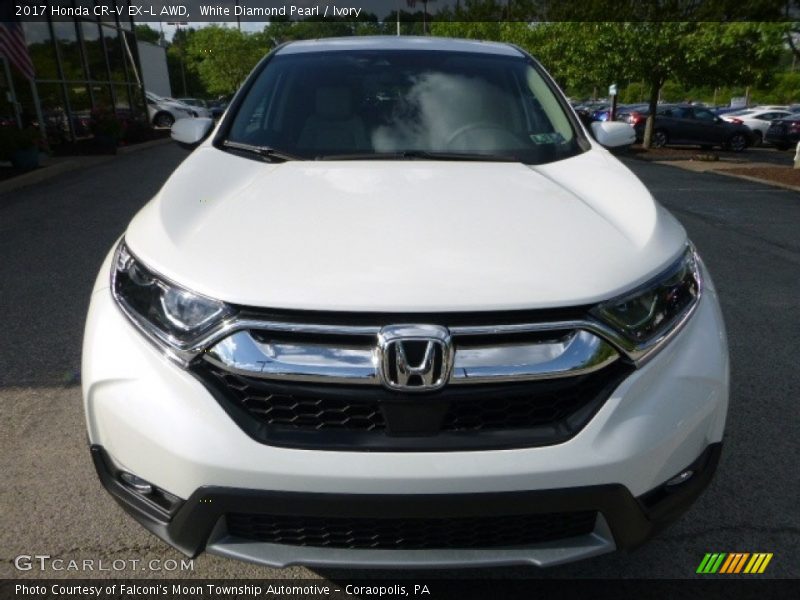 White Diamond Pearl / Ivory 2017 Honda CR-V EX-L AWD