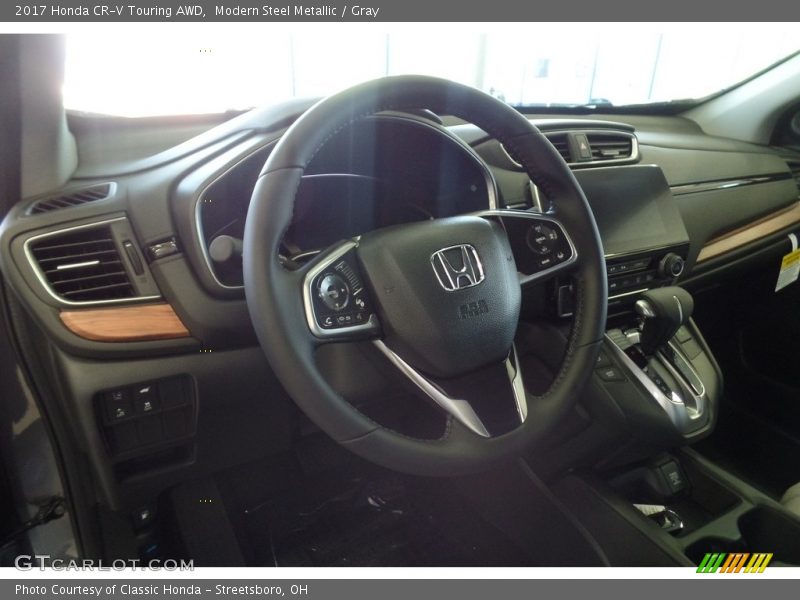 Modern Steel Metallic / Gray 2017 Honda CR-V Touring AWD