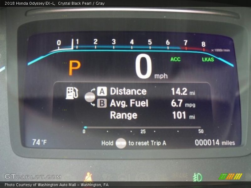 Crystal Black Pearl / Gray 2018 Honda Odyssey EX-L