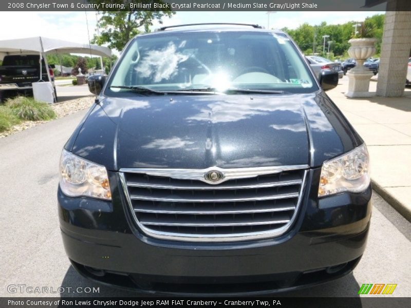Brilliant Black Crystal Pearlcoat / Medium Slate Gray/Light Shale 2008 Chrysler Town & Country Touring