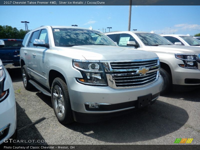 Silver Ice Metallic / Cocoa/Dune 2017 Chevrolet Tahoe Premier 4WD