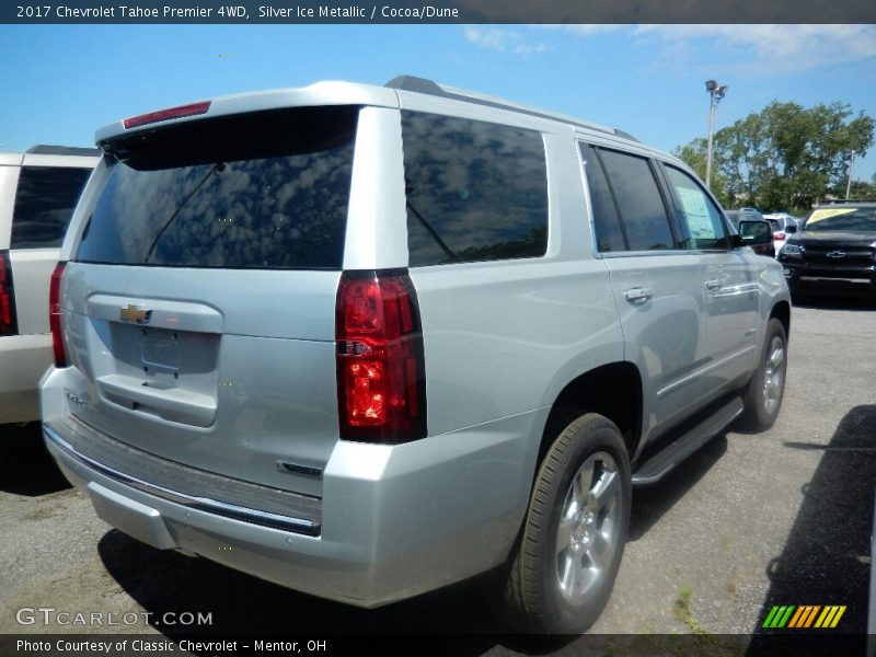 Silver Ice Metallic / Cocoa/Dune 2017 Chevrolet Tahoe Premier 4WD