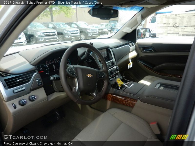 Silver Ice Metallic / Cocoa/Dune 2017 Chevrolet Tahoe Premier 4WD