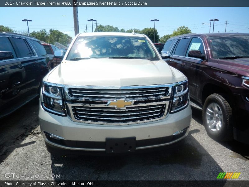 Champagne Silver Metallic / Cocoa/Dune 2017 Chevrolet Tahoe Premier 4WD