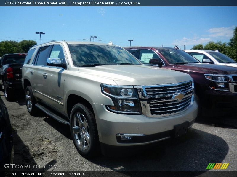 Champagne Silver Metallic / Cocoa/Dune 2017 Chevrolet Tahoe Premier 4WD