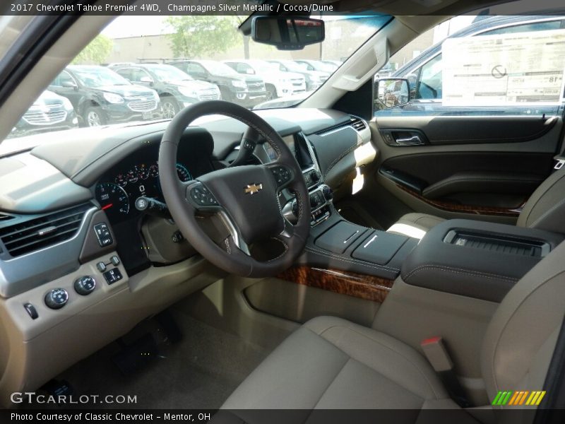 Champagne Silver Metallic / Cocoa/Dune 2017 Chevrolet Tahoe Premier 4WD