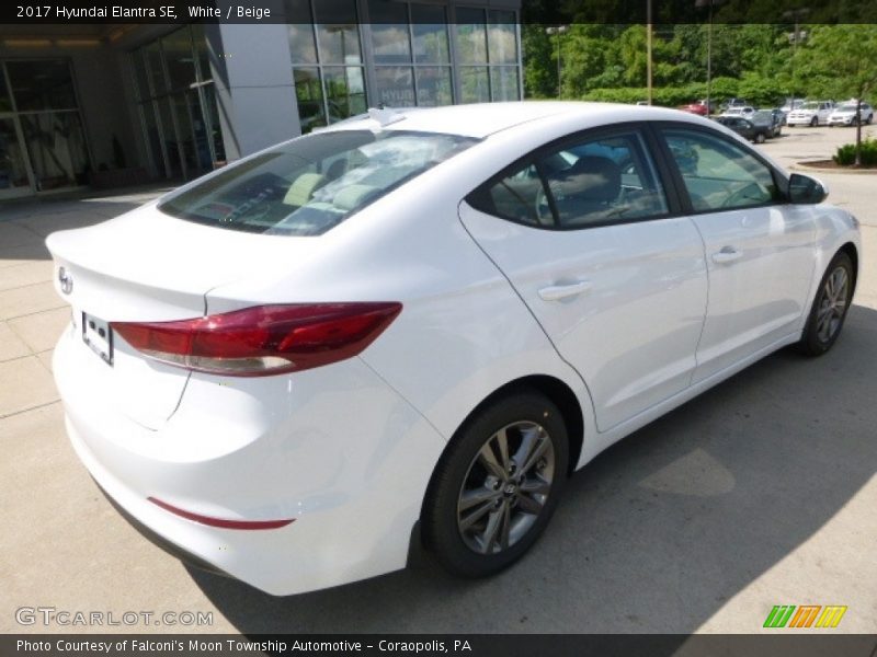 White / Beige 2017 Hyundai Elantra SE