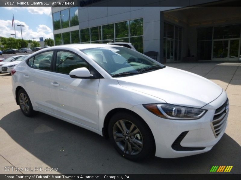 White / Beige 2017 Hyundai Elantra SE