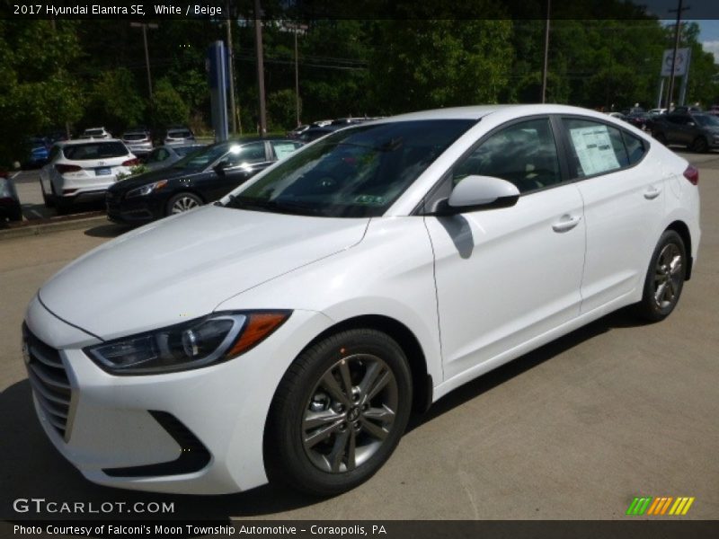 White / Beige 2017 Hyundai Elantra SE